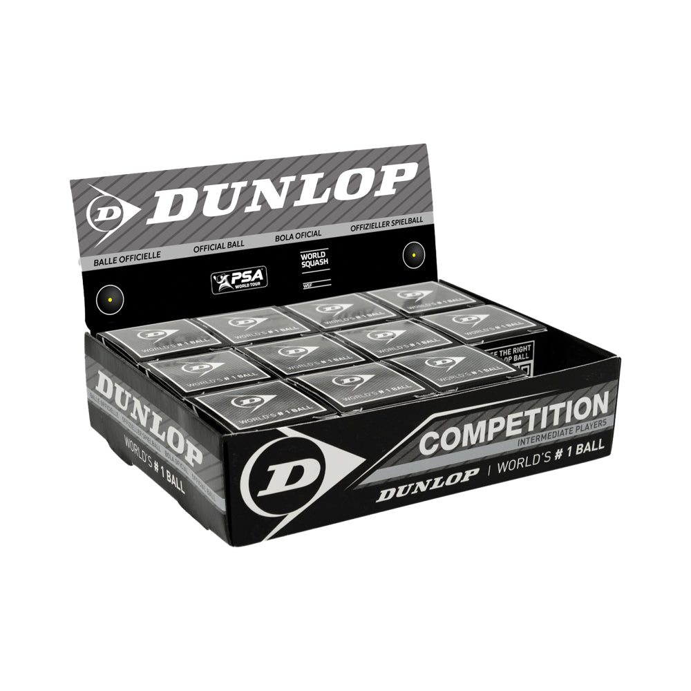 12 Dunlop Competition Balls (Single Dot)